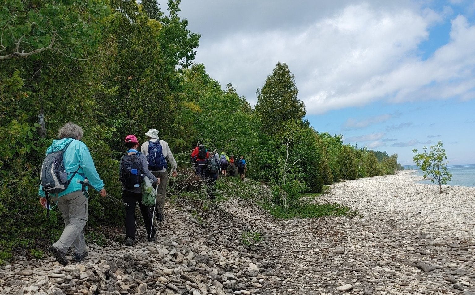 Hikers on the Bruce Trail in the Peninsula section