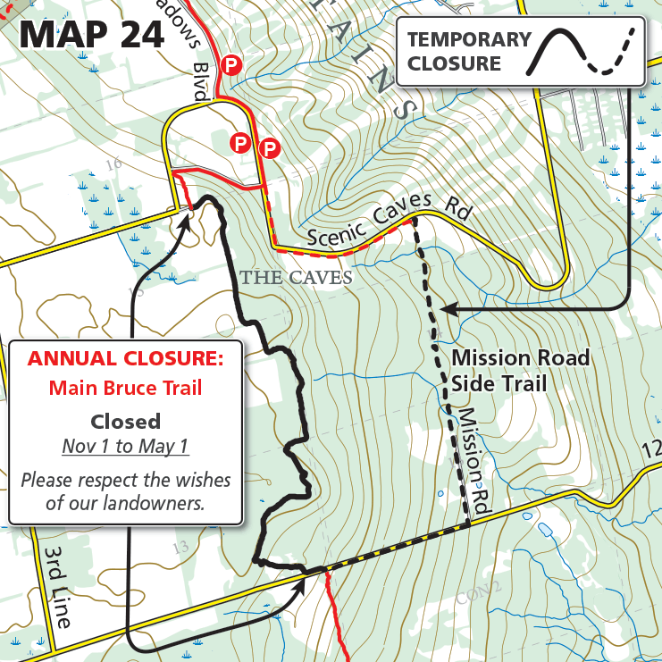 Map 24 - Blue Mountains - Annual and Temporary Closure, Scenic Caves Area